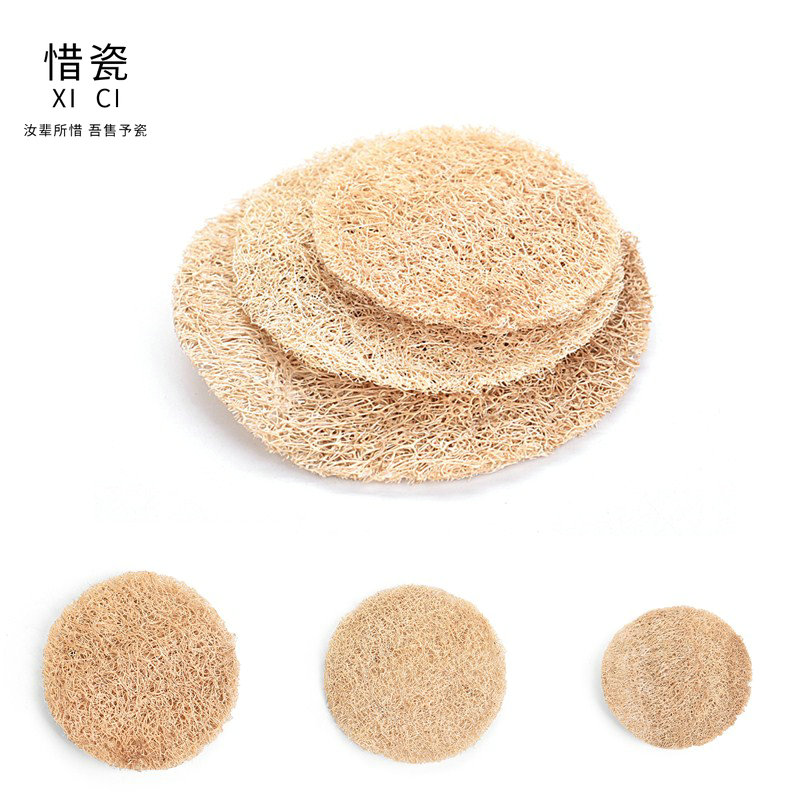 Day-style handmade natural silk melon sponge water absorbent pettles cushion Purple Sand Pot Cups tea cup Mat Tea Dao Bamboo Tea Set Zero Fit