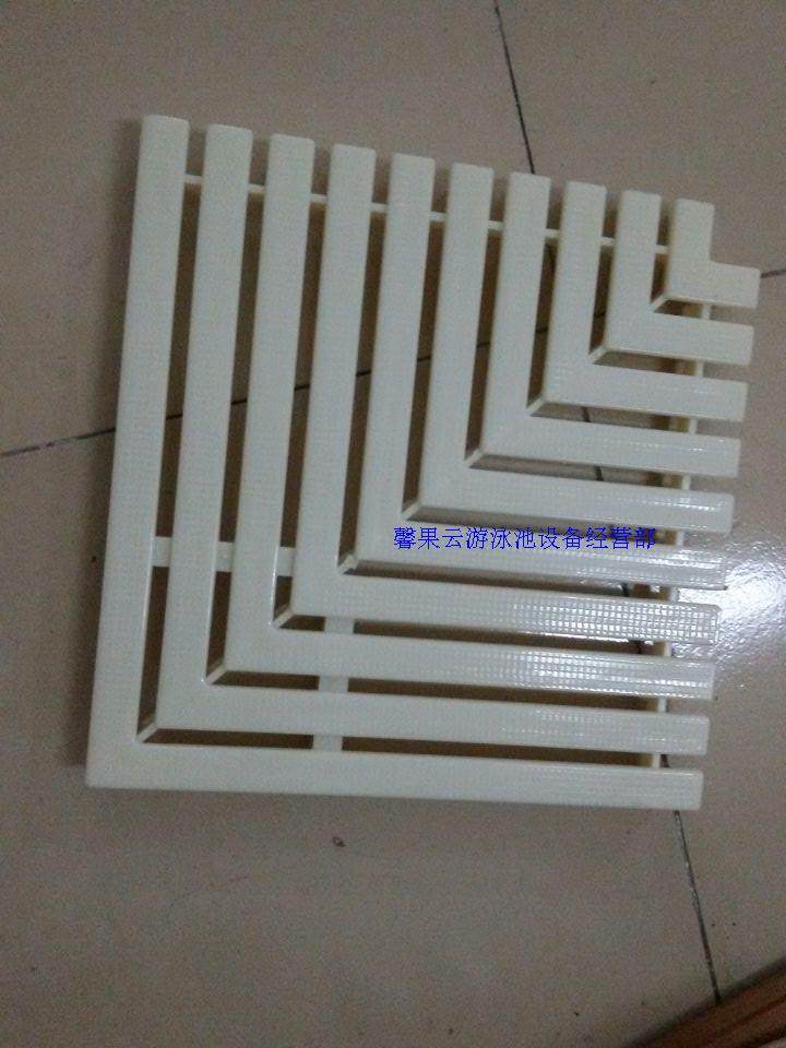 Swimming pool equipment drainage ditch wide-face grille turn right-angle corner overflow gutter non-slip grate plastic cover
