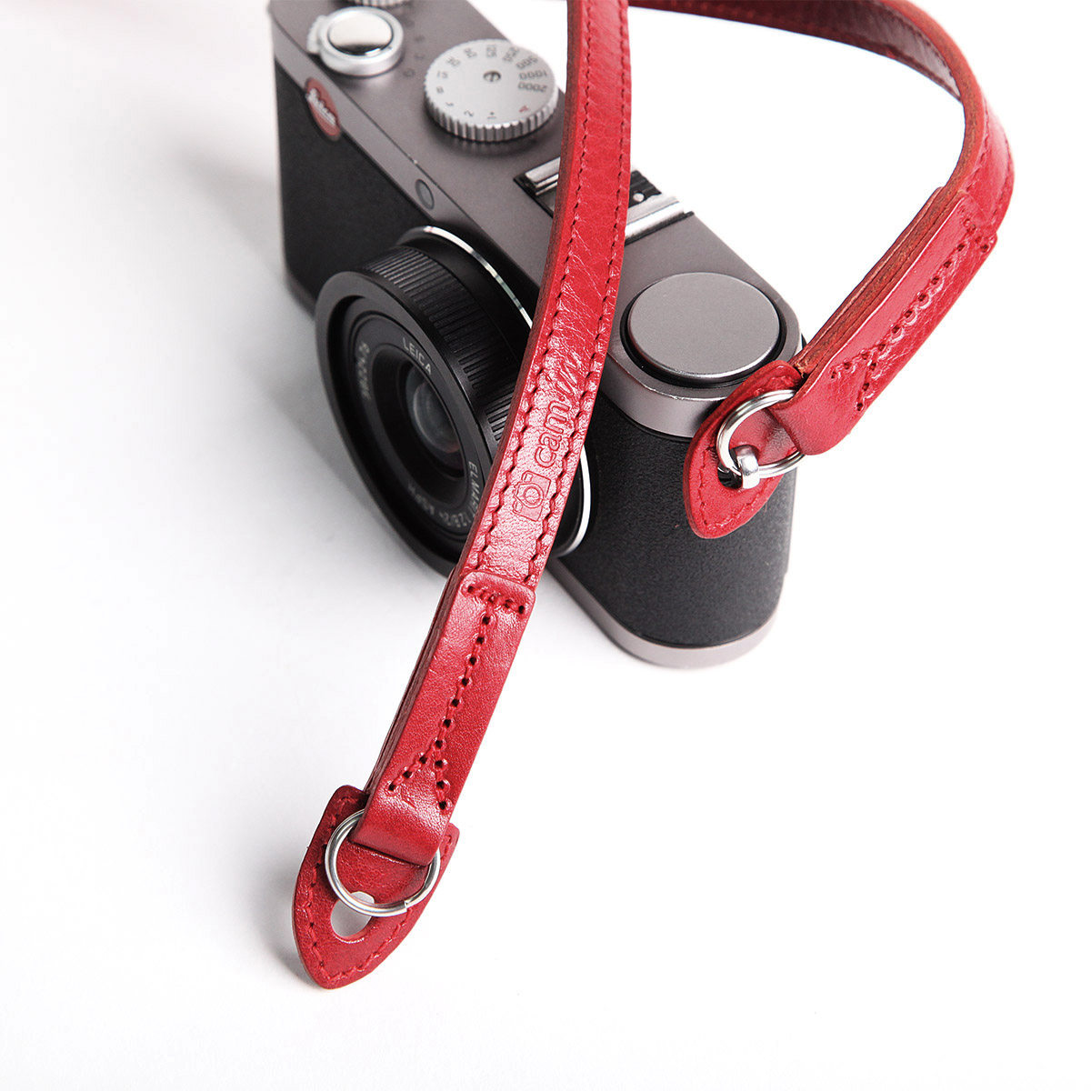cam-in italian original factory genuine leather professional camera shoulder strap bullskin shoulder strap round hole connector