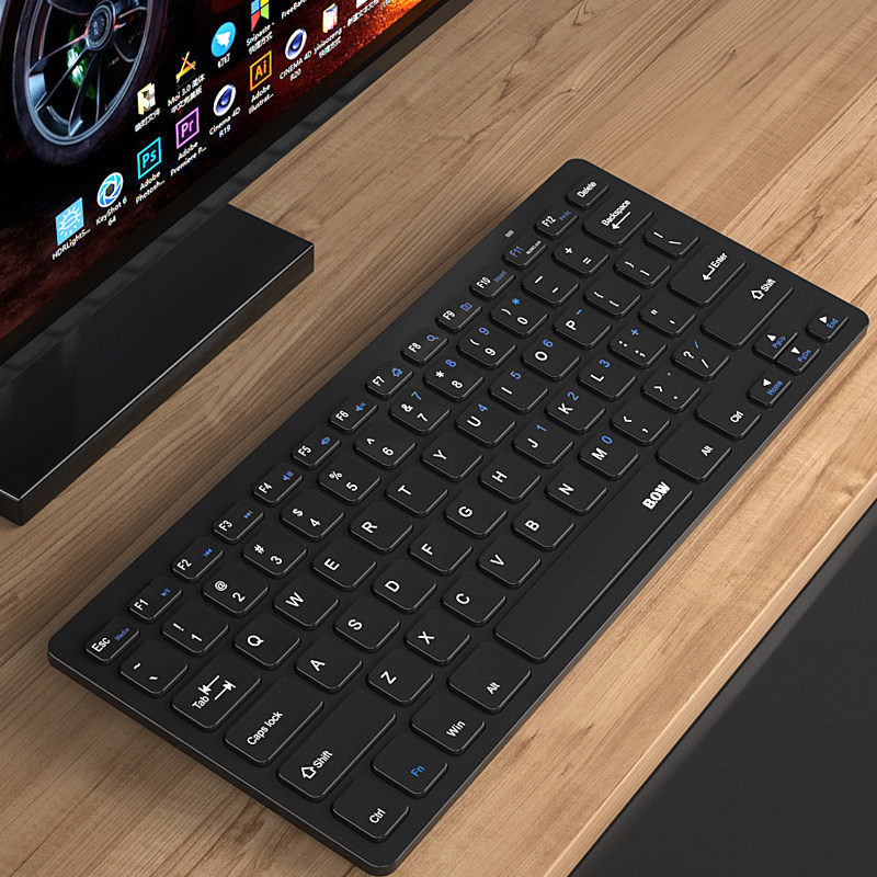 BOW Voyage Notebook Takeaway Wireless Keyboard Chocolate Usb Mini Cable Desktop Computer Mute Silent