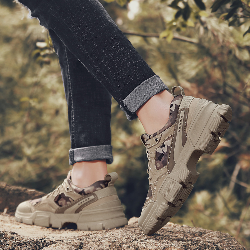 Mcdenren Fall Outdoor Genuine Leather Mountaineering Shoes Men and women Waterproof Anti-Slip Wear and light cross-country sports hiking shoes