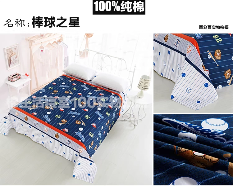 giường mùa hè đôi một mình mảnh vải bông 1,8 m giường 2.0m lanh cartoon phòng đơn 1.5 - Khăn trải giường
