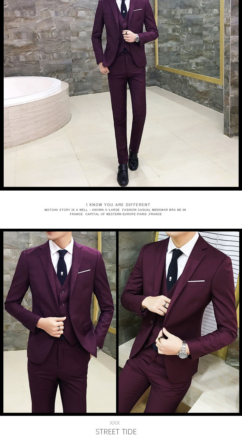 Bộ đồ vest nam phù hợp với chú rể kết hôn quần baggy nam
