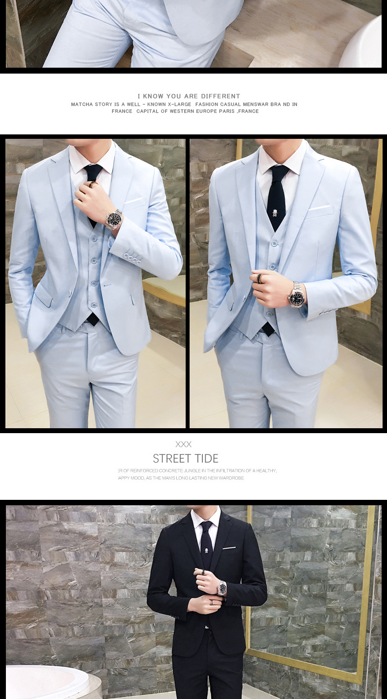 Bộ đồ vest nam phù hợp với chú rể kết hôn quần baggy nam
