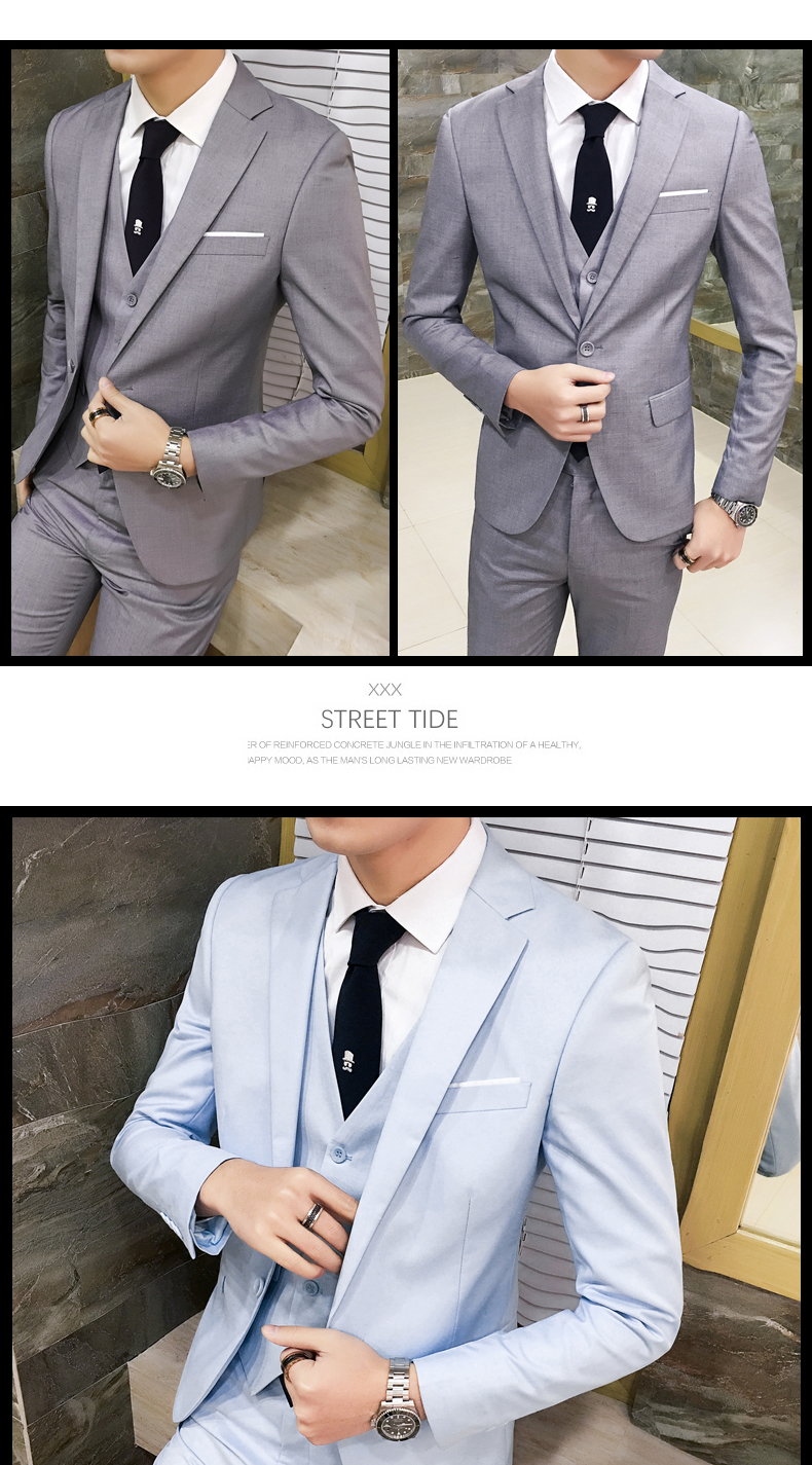 Bộ đồ vest nam phù hợp với chú rể kết hôn quần baggy nam