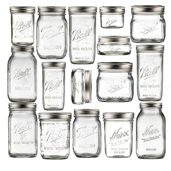 Ball Mason Jar American-Style Mason Jar Glass Transparent Oatmeal Sealed Jar Milkshake Wide-Mouth Juice Drink Cup