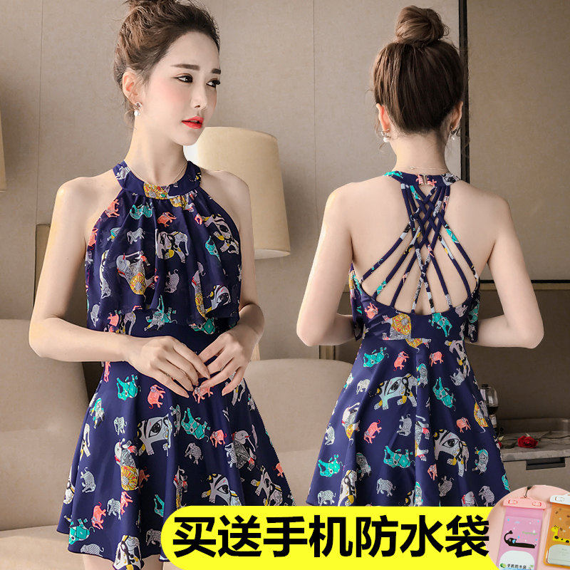 Swimsuit Women's conservative Libra Skirt Belly slim steel entrusted with swimsuit Sexy South Korean spa swimsuit