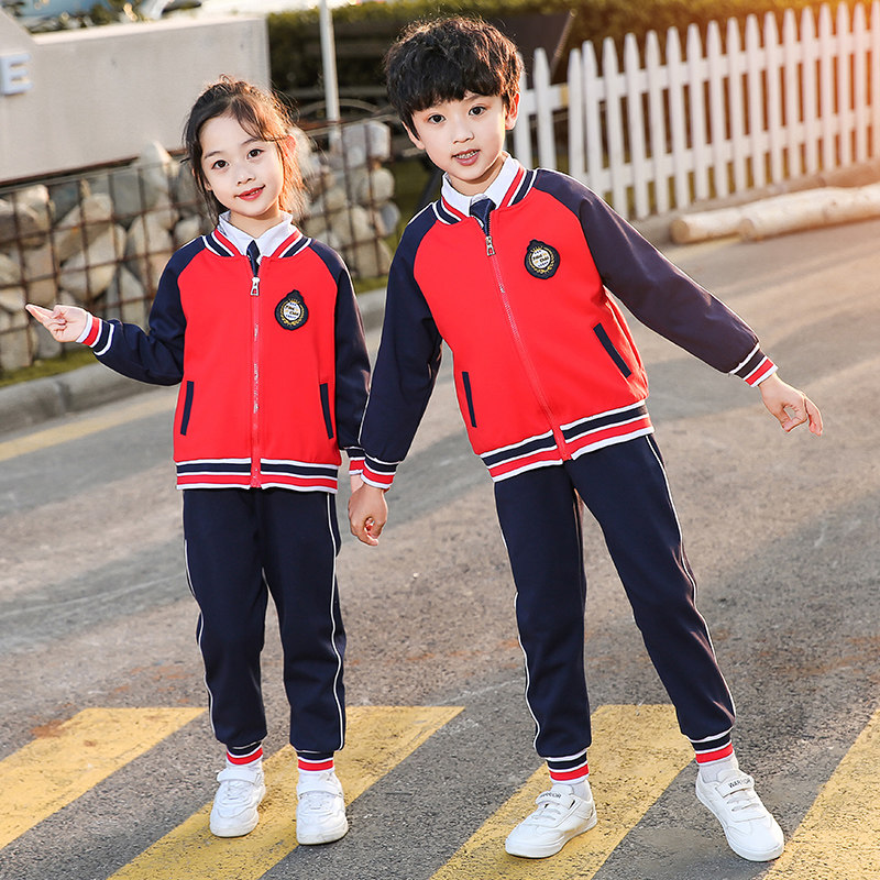 Kindergarten clothing spring and autumn clothing primary school uniform suit class clothing children English wind winter sportswear set of three