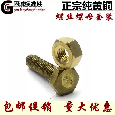 Pure brass screw nut set nut m3m4m5m6m8m10m12m14m16 outer hexagon Bolt combination