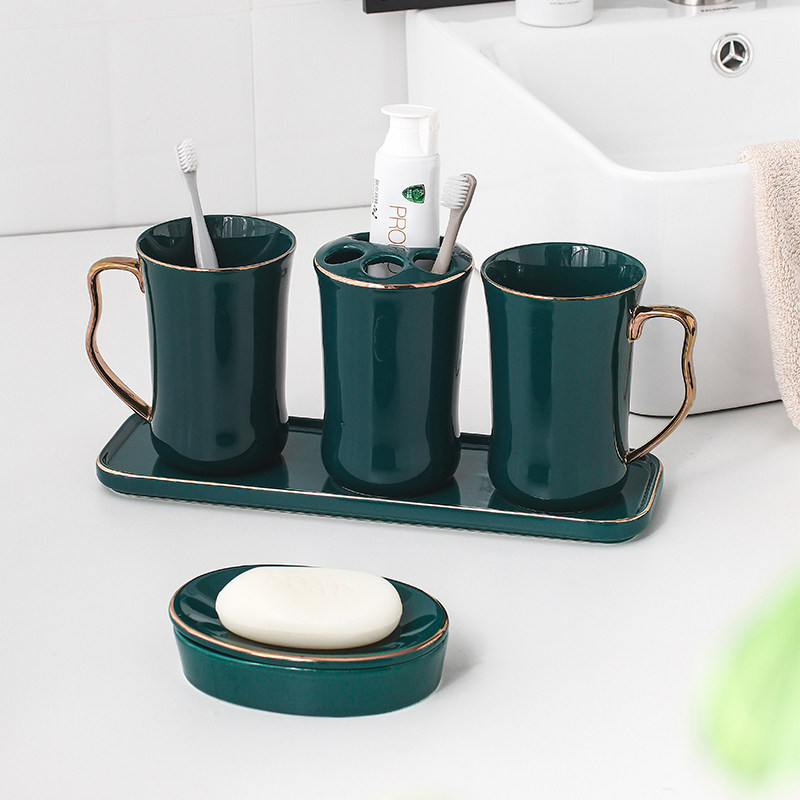European ceramic bathwash suit mouthwash toothbrush toothtoothbrush toothtoothbrush seat minimal pallet-type couple cup pair