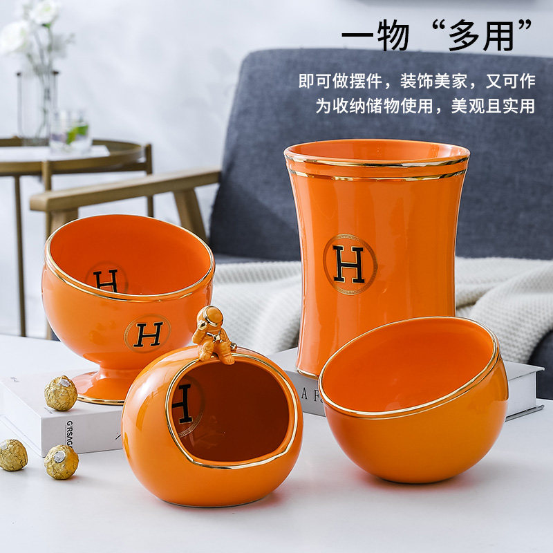 European-style desktop trash can creative peel bowl mini storage bucket coverless cigar ashtray office anti-flying ash