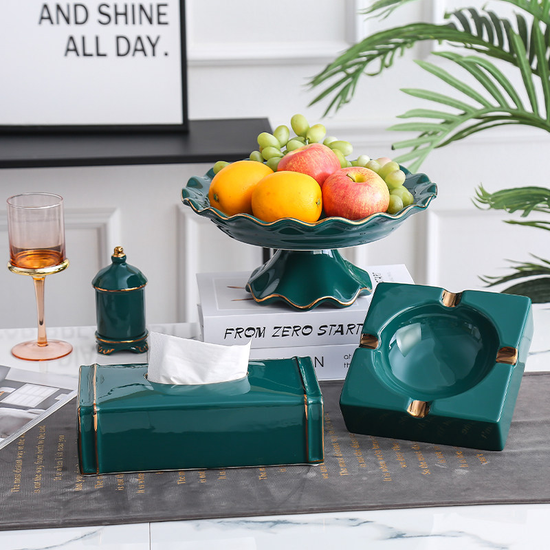 Nordic light luxury tissue box bedroom living room American-style removable toilet paper box household simple coffee table dining room ceramic toilet paper box