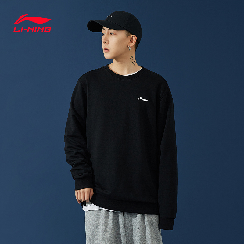 Li Ning Wei pants thick cotton T men and women 2022 winter new fashion classic round neck pullover top casual jacket 603