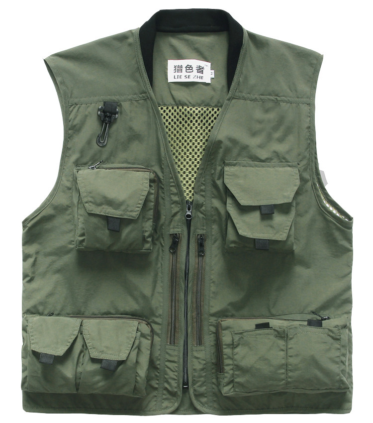 Fishing vest spring and autumn outdoor multi-pocket photography vest vest men's fishing advertising volunteer work uniform volunteer