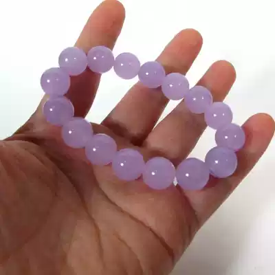 Violet hand gold silk jade women's jade hand Gobi jade hand round beads 12mm natural A goods