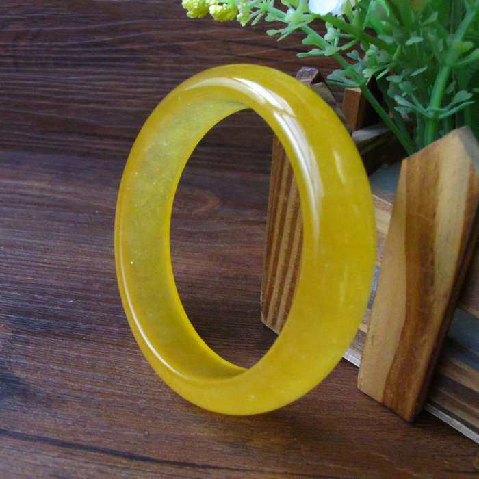 Gold silk jade bracelet Topaz bracelet Xinjiang Gobi jade color jade female model year of life bracelet Ice species natural A goods