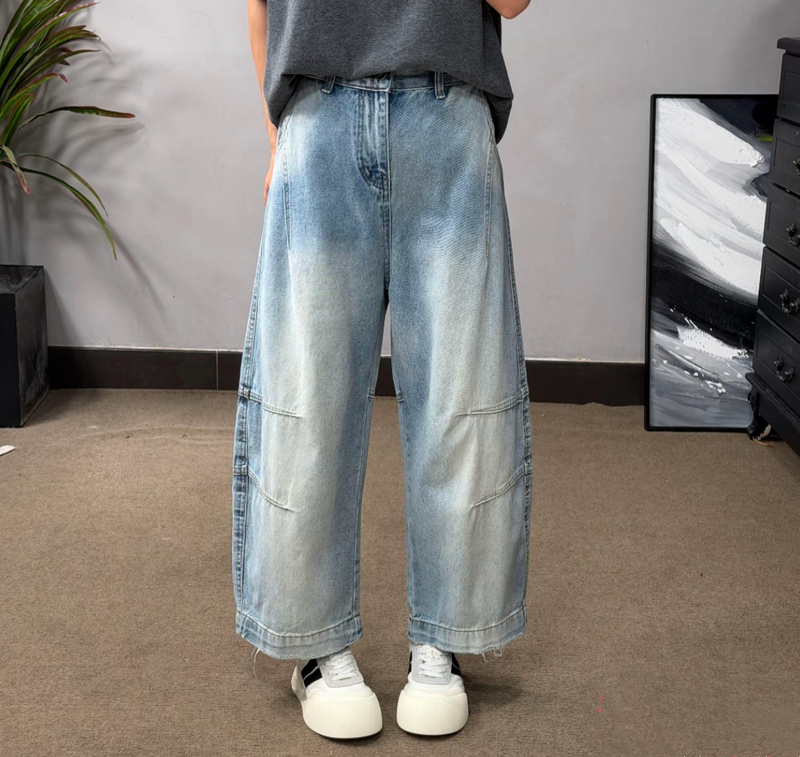 Zz Diamond Genuine 69271 Fashionable Denim Dad Pants Spring New Versatile Casual Slimming Cropped Pants for Women