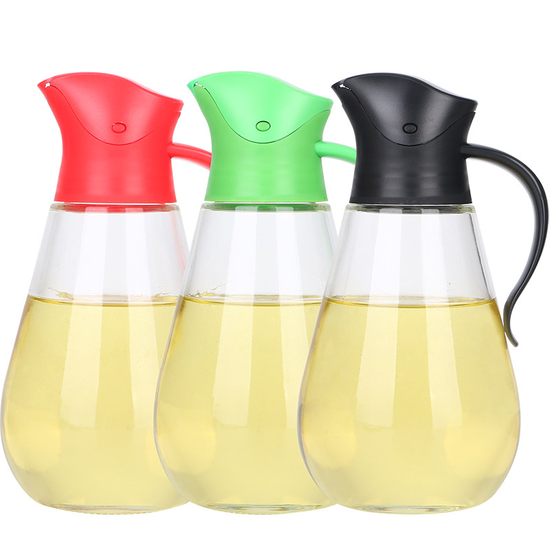 Minggao M034 oil pot glass anti-drip kitchen household large sauce vinegar sesame oil bottle pot set automatic opening