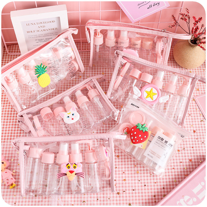 Travel sub-bottle set press-type portable cosmetic skin care product water and milk small empty bottle trial bag watering can spray bottle