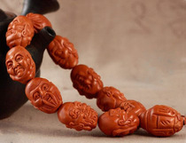 Natural olive core carved eighteen Arhat bracelet Olive Hu eighteen Arhat hand string hand carved