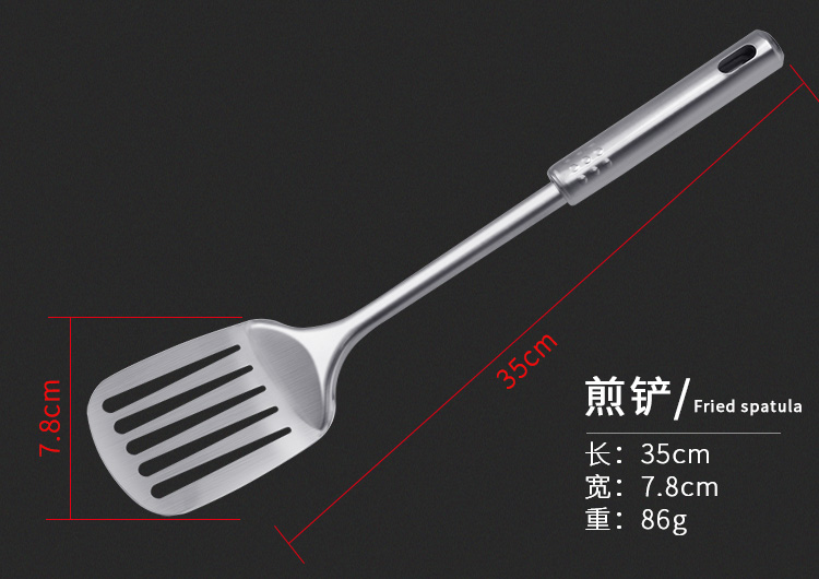 Thìa bếp gia đình đặt đầy đủ bộ inox 304 inox nấu ăn súp súp muỗng canh bếp muỗng xúc xẻng - Phòng bếp chảo gang đúc
