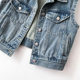 American Retro Washed Denim Vest for Women, Short Style, Spring and Autumn 2025, Sleeveless Jacket, Vest, Outerwear