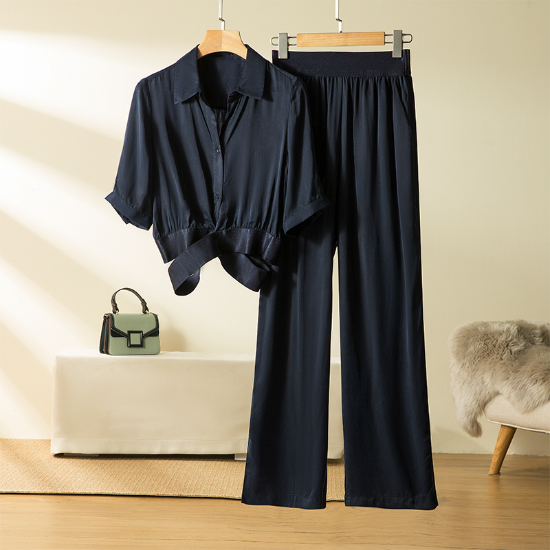Faying Women's High-End Copper Ammonia Silk Suit 2026 New Summer European Style Light Mature Niche Matching Set Faying Women's High-End Copper Ammonia Silk Suit 2026 New Summer European Style Light Mature Niche Matching Set