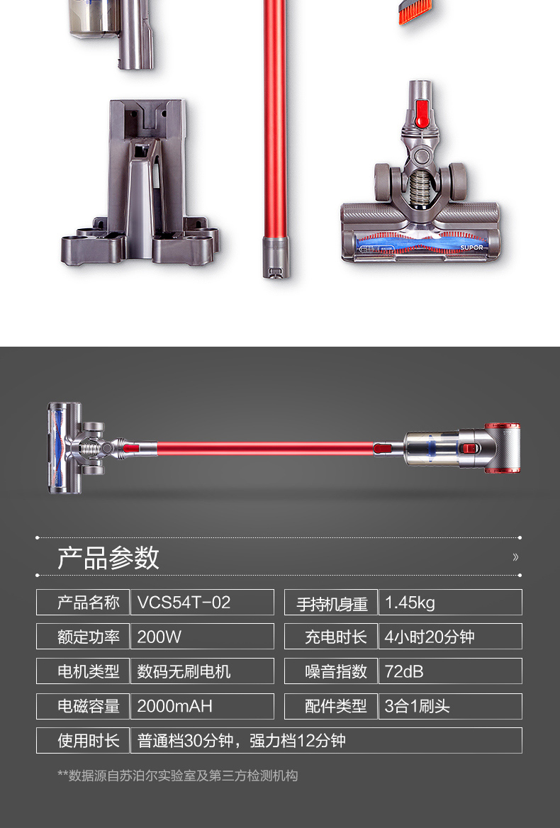 máy hút bụi cầm tay mini Máy hút bụi cầm tay không dây Supor VCS54T siêu nhà mạnh mẽ loại bỏ bụi công suất cao Máy hút bụi - Máy hút bụi