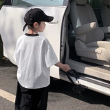 Летняя детская летняя одежда, футболка для мальчиков, детская одежда, короткий рукав, в западном стиле