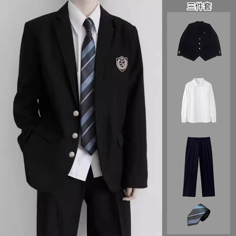 Japanese-Style School Uniform Suit, Loose and Cool, Spring and Autumn Jk Student Class Uniform with Badge Suit Jacket