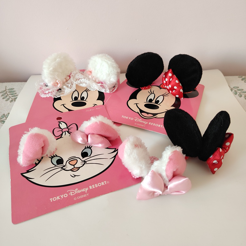 Clearance of Old Stock Japanese Goods: Disney Minnie, Mickey, and Marie Cat Ear Hair Clips, a Pair, 4.5- 6cm Various Styles Clearance of Old Stock Japanese Goods: Disney Minnie, Mickey, and Marie Cat Ear Hair Clips, a Pair, 4.5- 6cm Various Styles