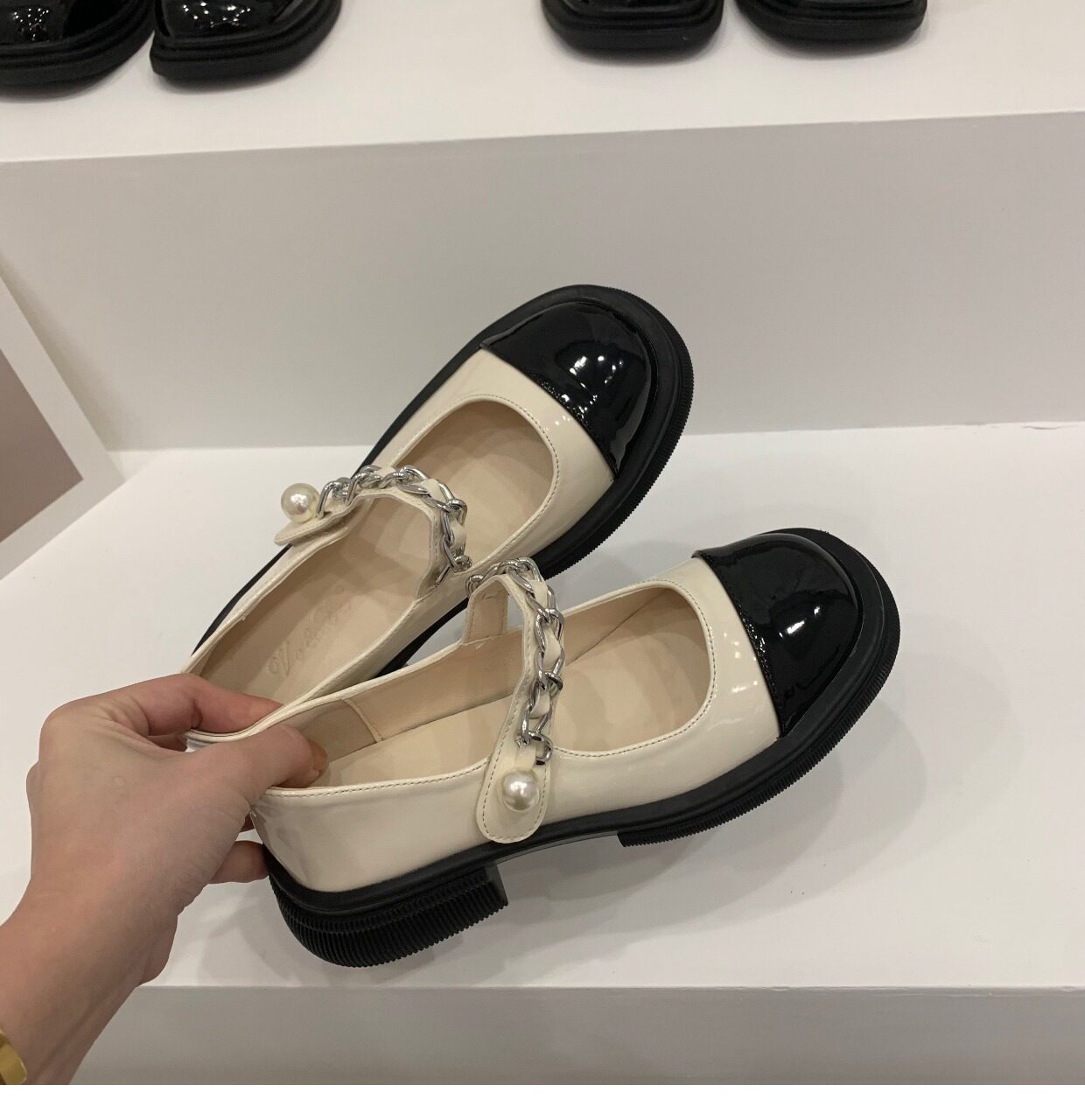 Туфли Мэри Джейн 厚底小香风小皮鞋女鞋子2024新款玛丽珍黑色春秋冬季加绒乐福单鞋 OTHER