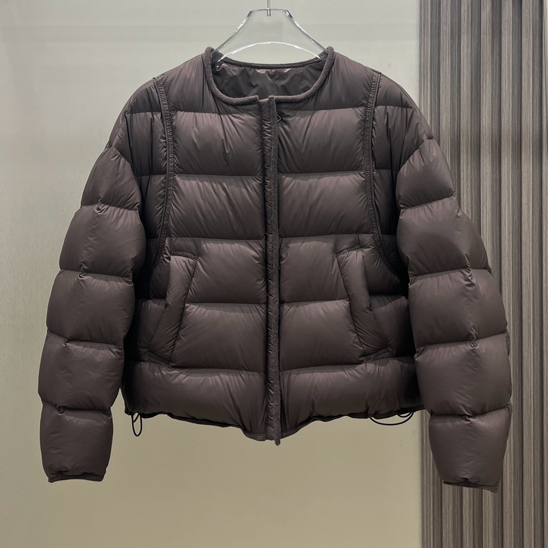 Winter New Korean-Style Knitted Edge-Trimmed Small Round Collar Short Thickened 90% White Duck down Jacket for Women, Petite Size