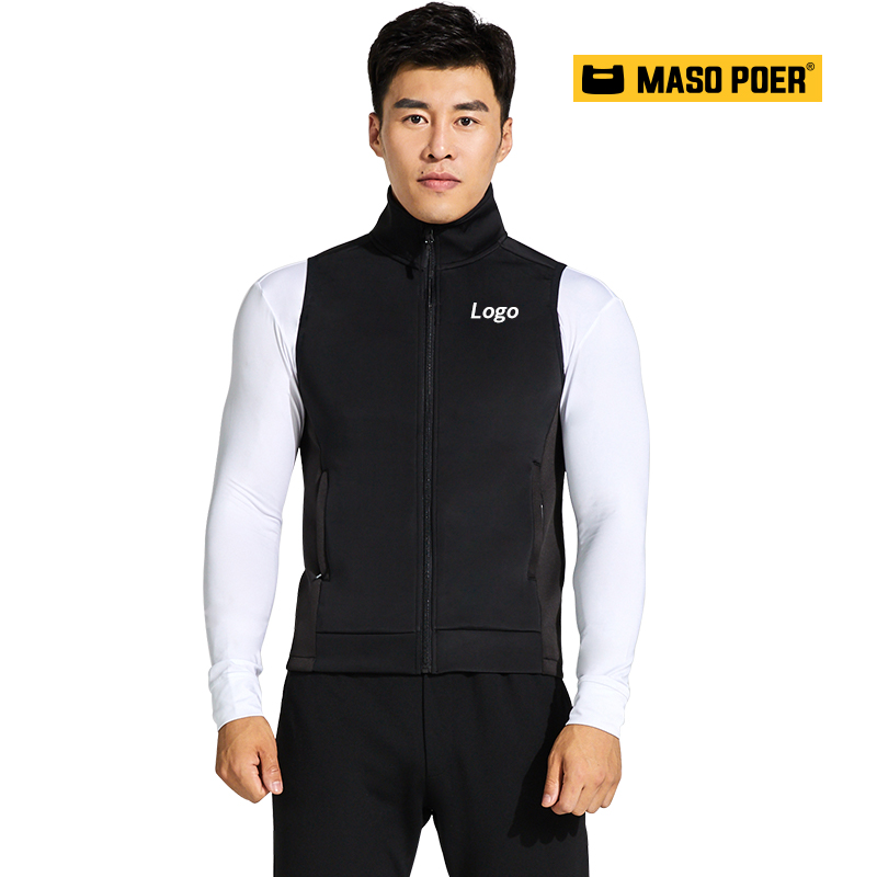 Masobel Personal Trainer Vest Gym Overalls Vest Membership Consultant Custom Logo Fall/Winter