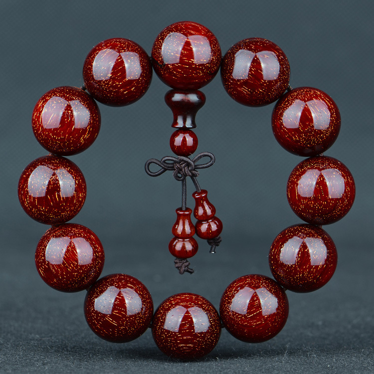 Man Venus Indian text play small leaf red sandalwood hand string Buddha beads 108 men and women couple models bracelet ethnic style hand ornaments