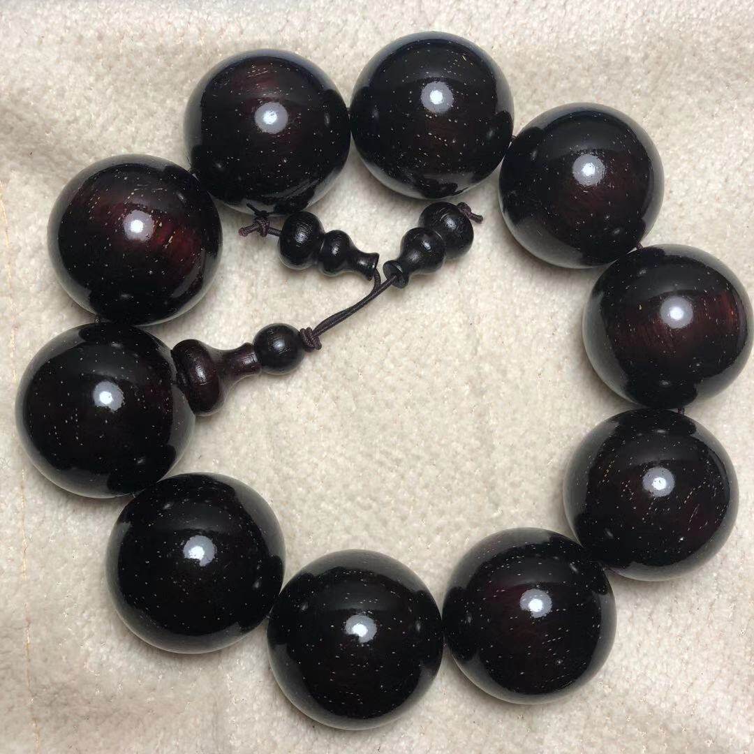Authentic Indian Little Leaf Purple Sandalwood Bracelet 2 5 men and women full Venus Purple Sandalwood Buddha Beads Hand Condensed High Density Glass Bottom