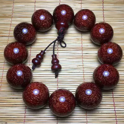 New Buddha beads handstring men authentic Indian small leaf red sandalwood full of gold stars 2 0 Sandalwood High density