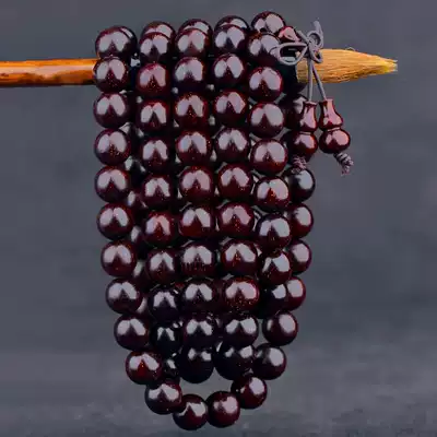 Authentic Indian leaflet rosewood 108 10mm old material full of gold Star high-density hand skewers Mud Buddha beads Nian male