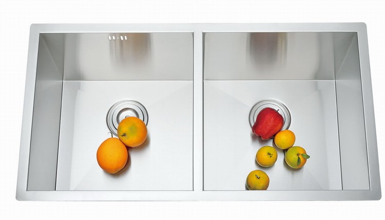 Subammy SUS304 stainless steel sink thickened deepen the manual disc table basin extra-large double tank washbasin easy to hustle