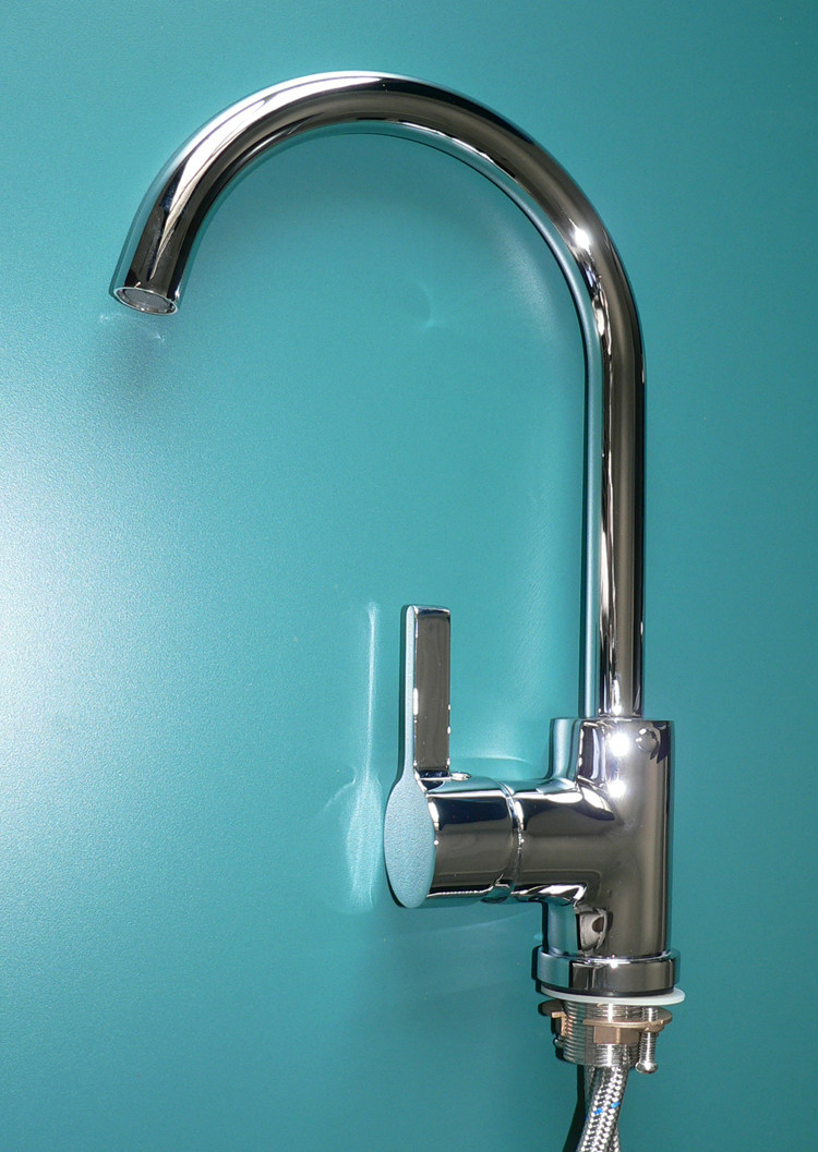 Dersharp full copper hot and cold tap plated chrome 360 rotatable single to single-hole water nozzle track ceramic valve core