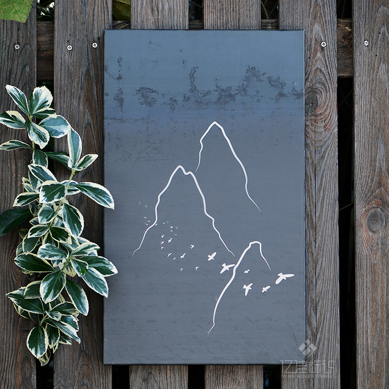 Sign Custom Billboard Making Outdoor Door Head Hanging Textured Stainless Steel Company Doorplate Set for logo door head