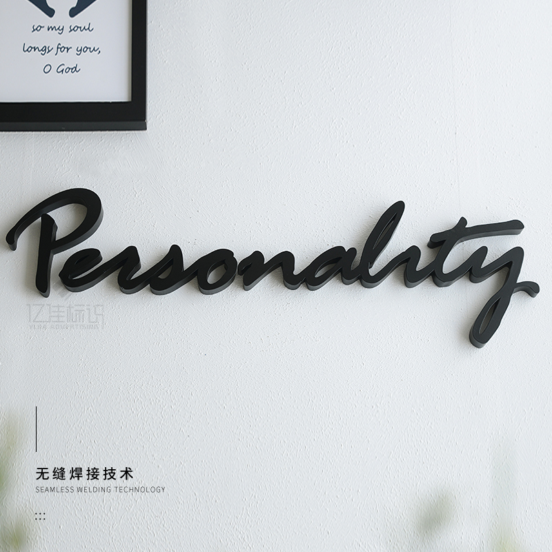 Stainless steel word ad word set to solid metal titanium alloy word hanging billboard door head sign solid character custom