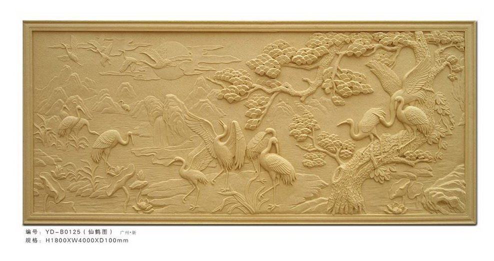 Custom Relief Wall Background Artificial Sand Sculpture Hotel Imitation Bronze Fiberglass Sandstone Sculpture Sandstone Sculpted Mural Painting