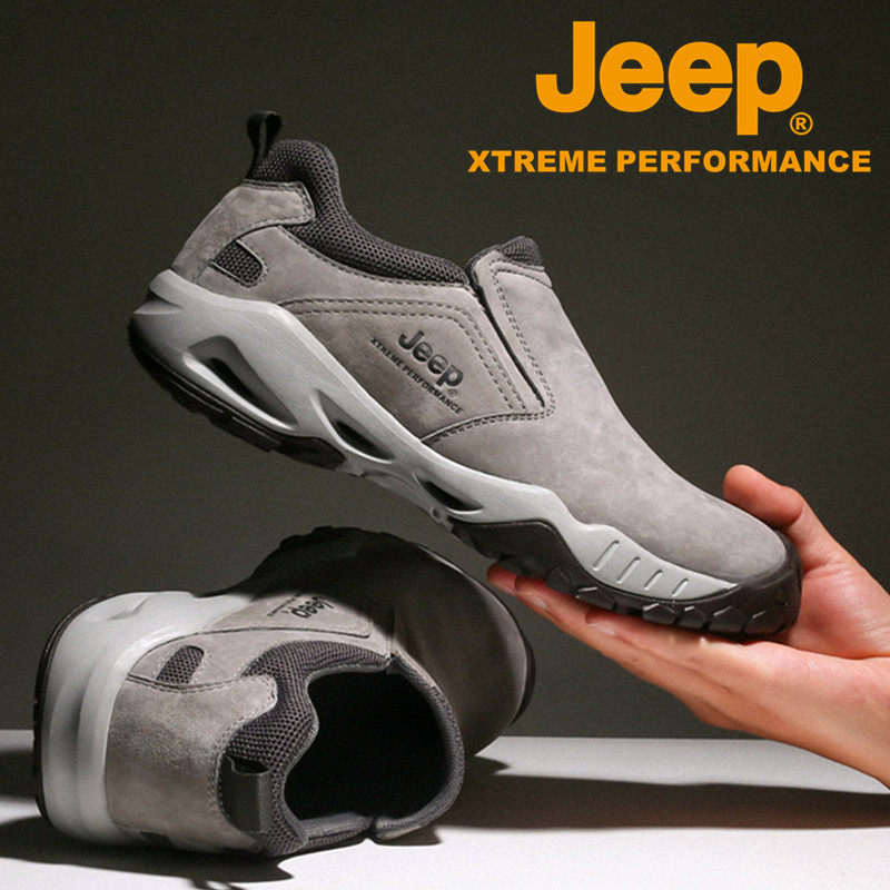 jeep men's shoes slip-on autumn loafers soft-soled leather casual shoes 2021 new driving peas shoes