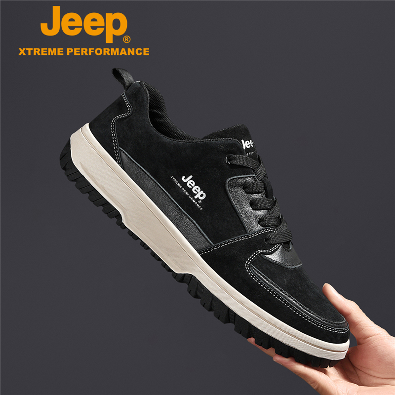 Jeep jeep men's shoes 2021 autumn and winter new sports casual leather shoes trend board shoes all-match Korean shoes