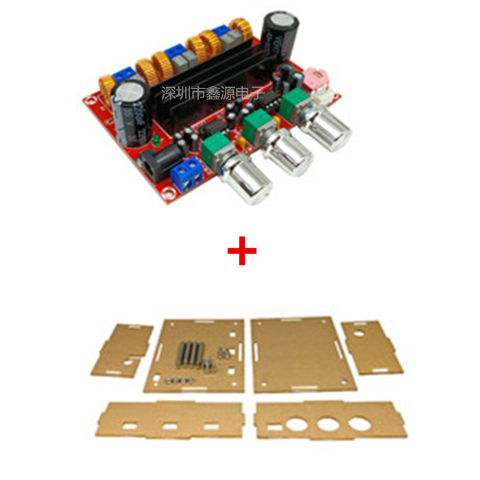 2.1声道数字功放板TPA3116D2 宽电压12V-24V 功放模块 2*50W+100W