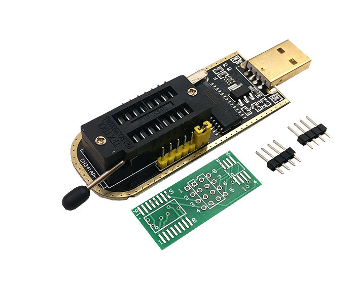 土豪金 CH341A编程器 USB 主板路由液晶 BIOS FLASH 24 25 烧录器