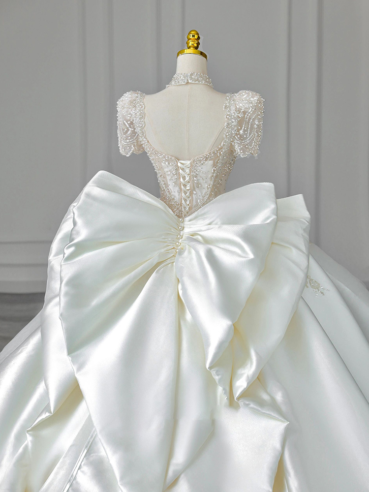Princess stands for short -sleeved wedding dresses 2024 new bride girl Princess stands for short -sleeved wedding dresses 2024 new bride girl
