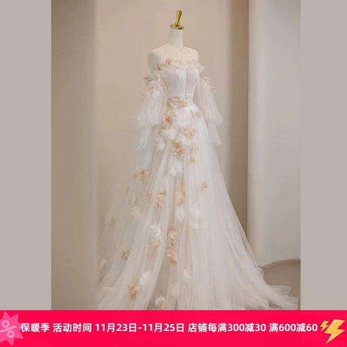 Летнее свадебное платье для принцессы, открытые плечи, французский стиль, премиум класс