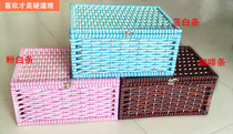 Straw storage box Rattan jewelry box Lock box Glove box Cosmetics underwear storage box Craft straw box